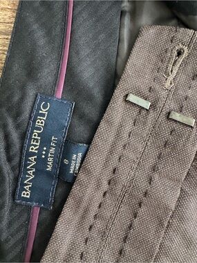 Banana Republic Brown Dress Trouser with Pink Piping